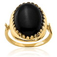 thumbnail image 1 of 14K Solid Yellow Gold Oval Black Onyx Ring, 1 of 10