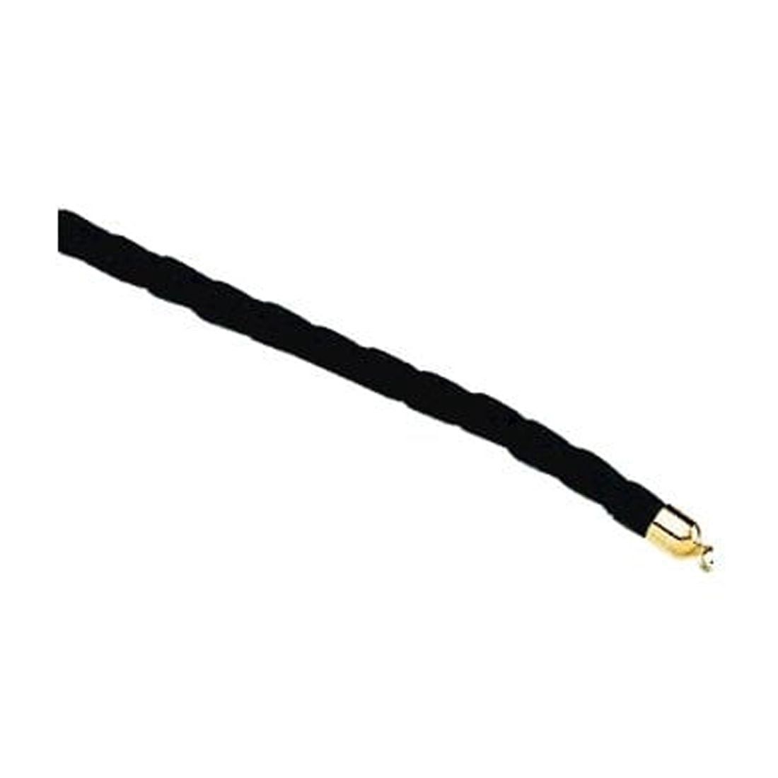 14k Yellow Gold Blk Braided Leather Cord Necklace 16 In Pendant Necklace for Women - 2.3 Grams
