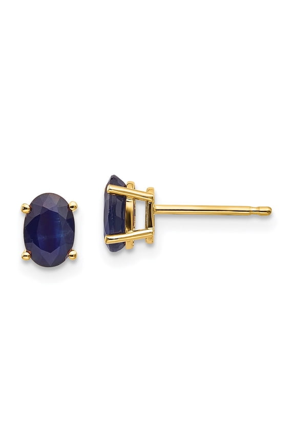 14k Yellow Gold Blue Sapphire Earrings Fine Jewelry For Women Gifts For Her - September