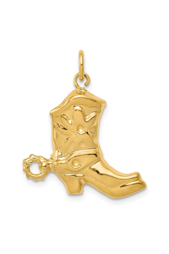 14k Yellow Gold Boot Charm