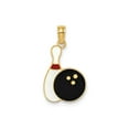 thumbnail image 1 of 14k Yellow Gold Bowling Pin and Ball Pendant Necklace for Men or Women, Enamel Sports Charm Jewelry, Unisex Symbolic Accessory for Athletes, 1 of 6