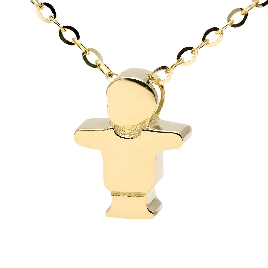 14k Yellow Gold Boy Pendant With Chain