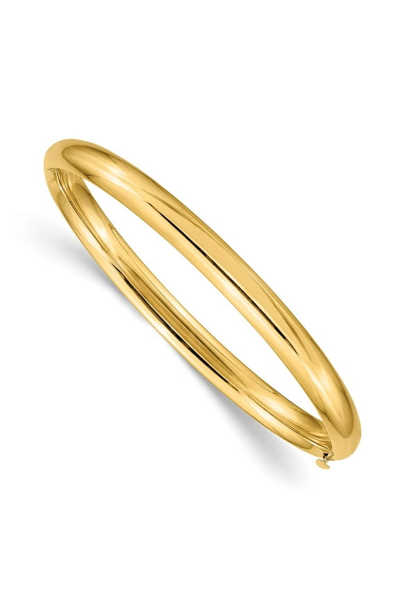 14k Yellow Gold Bracelet Bangle 5 mm 6 in 3/16 Polished Hinged Baby
