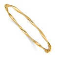 thumbnail image 1 of 14k Yellow Gold Bracelet Bangle Women's 3 mm 7 in Polished Twisted Hinged, 1 of 3