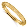 thumbnail image 1 of 14k Yellow Gold Bracelet Bangle Women's 8.75 mm 7 in 5/16 Diamond-cut Fancy Hinged, 1 of 4