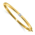 thumbnail image 1 of 14k Yellow Gold Bracelet Bangle Women's Diamond Round 5 mm 7 in AA Hinged, 1 of 3