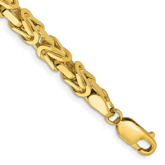 14k Yellow Gold Bracelet Chain Styles Byzantine 5.25 mm 8 in with Lobster Clasp
