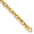 thumbnail image 1 of 14k Yellow Gold Bracelet Chain Styles Fancy 7 mm 8.5 in Hand Polished Link with Lobster Clasp, 1 of 3