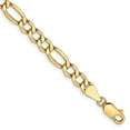 thumbnail image 1 of 14k Yellow Gold Bracelet Chain Styles Figaro 5.75 mm 8 in Semi-Solid with Lobster Clasp, 1 of 2