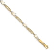 thumbnail image 1 of 14k Yellow Gold Bracelet Gemstones Fancy October Women's Opal Oval 4 mm 7 in Diamond and, 1 of 2