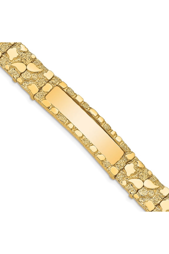 14k Yellow Gold Bracelet ID Link, Other 12 mm 8 in 12.0 Nugget