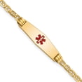 thumbnail image 1 of 14k Yellow Gold Bracelet Medical Anchor 8.5 mm 7 in Soft Diamond Shape Red Enamel ID, 1 of 3