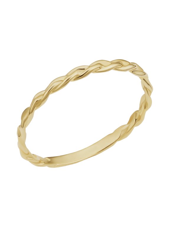Au Naturale 14k Yellow Gold Braided Band Ring (size 5 - 8) | Minimalist Jewelry for Women