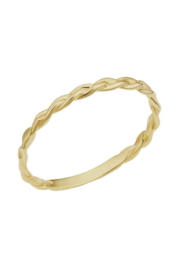 Au Naturale 14k Yellow Gold Braided Band Ring (size 5 - 8) | Minimalist Jewelry for Women