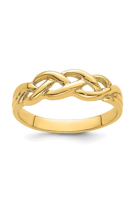 14k Yellow Gold Braided Knot Ring Fine Jewelry For Women Gifts For Her, Size 7