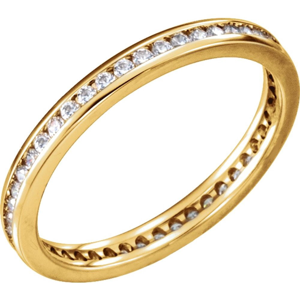 14k Yellow Gold Bridal Wedding Engagement Anniversary Eternity Band ...