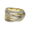 thumbnail image 1 of 14k Yellow Gold Brushed 3 Row Diamond Ring, 1 of 2