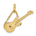 thumbnail image 1 of 14k Yellow Gold Brushed & Diamond-cut Guitar Pendant, 1 of 5