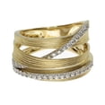 thumbnail image 1 of 14k Yellow Gold Brushed Wide Diamond Ring, 1 of 2