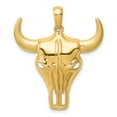 thumbnail image 1 of 14k Yellow Gold Bull Skull Pendant for Men or Unisex, Western Steer Necklace with Southwestern Rustic Style, Symbol of Strength and Resilience, 1 of 6