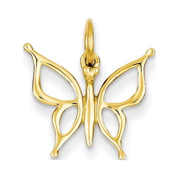 14k Yellow Gold Butterfly Charm - .7 Grams - Measures 16.9x15.4mm
