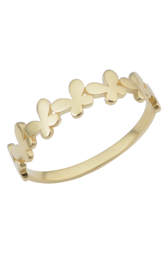 KoolJewelry 14k Yellow Gold Butterfly Ring