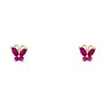thumbnail image 1 of 14k Yellow Gold Butterfly Stud Filigree Swirl Animal Insect Bug Earrings Jewelry Female Unisex, 1 of 3