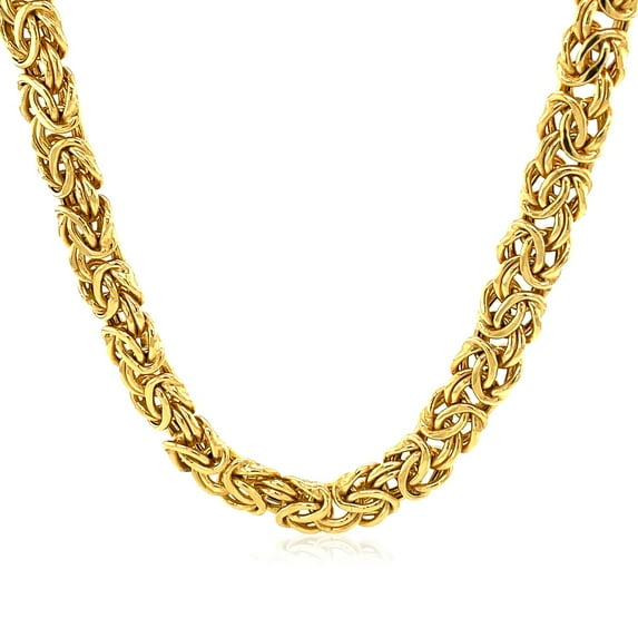 14k Yellow Gold Byzantine Motif Chain Necklace 18 in