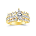 thumbnail image 1 of 14k Yellow Gold CZ Cubic Zirconia Marquise Engagement Ring (1.5ct. Center Stone) , Size 5.5, 1 of 2