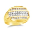 thumbnail image 1 of 14k Yellow Gold CZ Cubic Zirconia Men's Invisible set baguettes Ring , Size 10.5, 1 of 2