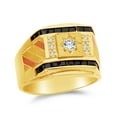 thumbnail image 1 of 14k Yellow Gold CZ Cubic Zirconia Men's Large Ring , Size 8, 1 of 2