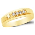 thumbnail image 1 of 14k Yellow Gold CZ Cubic Zirconia Round Men's Wedding Band Ring , Size 11.5, 1 of 2