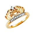 thumbnail image 1 of 14k Yellow Gold Cubic Zirconia Crown Ring Size 7 Ring for Women - 2.8 Grams, 1 of 2