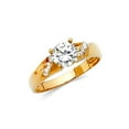 thumbnail image 1 of 14k Yellow Gold Cubic Zirconia Engagement Ring Size 7 Engagement Ring for Women - 2.5 Grams, 1 of 2
