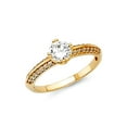 thumbnail image 1 of 14k Yellow Gold Cubic Zirconia Engagement Ring Size 7 Engagement Ring for Women - 2.4 Grams, 1 of 2