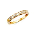 thumbnail image 1 of 14k Yellow Gold Cubic Zirconia For Women Wedding Band Ring Size 7 Wedding Band - 2.2 Grams, 1 of 2