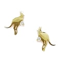 thumbnail image 1 of 14k Yellow Gold Cubic Zirconia Kangaroo Shaped Screw Back Earrings 9x7mm Stud Earring for Women, 1 of 2