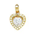 thumbnail image 1 of 14k Yellow Gold Cubic Zirconia Love Heart Pendant Necklace 20x12mm Pendant for Women, 1 of 2