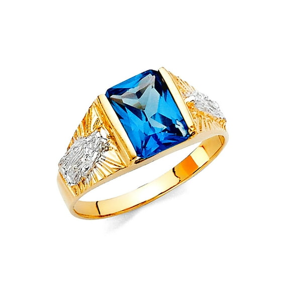 14k Yellow Gold Cubic Zirconia Ring Size 7 Ring for Women - 3.3 Grams