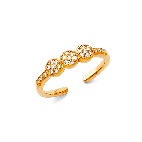 14k Yellow Gold Cubic Zirconia toe ring toe ring for Women - 1.4 Grams