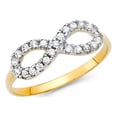 thumbnail image 1 of 14k Yellow Gold CZ Infinity Ring Love Band Promise Ring Right Hand Stylish Polished Finish Size 5.5, 1 of 1
