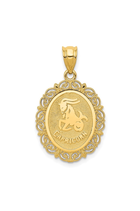 14k Yellow Gold Capricorn Goat Zodiac Pendant Charm, Jewelry Stores Network