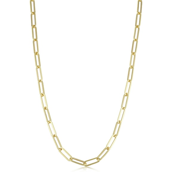 Au Naturale 14k Yellow Gold Capsule Paperclip Link Chain Necklace (4.4 mm, 18 inch)