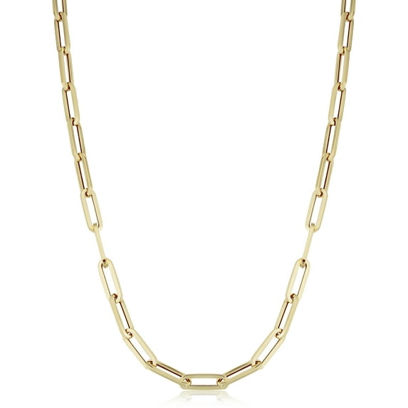 Au Naturale 14k Yellow Gold Capsule Paperclip Link Chain Necklace (4.6 mm, 16 inch) | Made in Italy