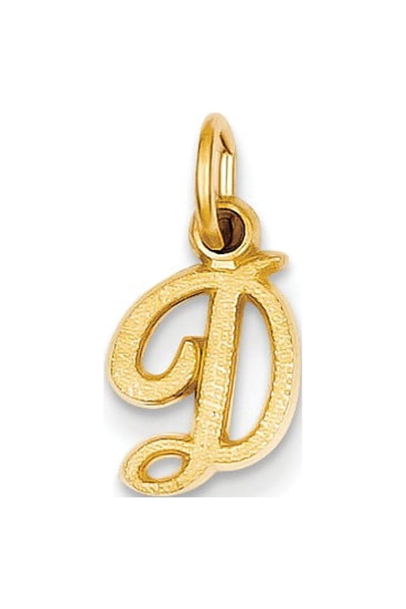 14k Yellow Gold Casted Initial D Charm