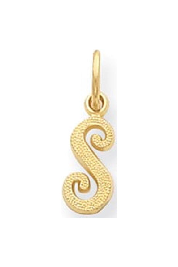 14k Yellow Gold Casted Initial S Charm