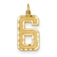 thumbnail image 1 of 14k Yellow Gold Casted Large Diamond-cut Number 6 Charm, 1 of 3