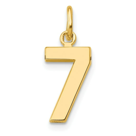 14k Yellow Gold Casted Small Polished Number 7 Charm
