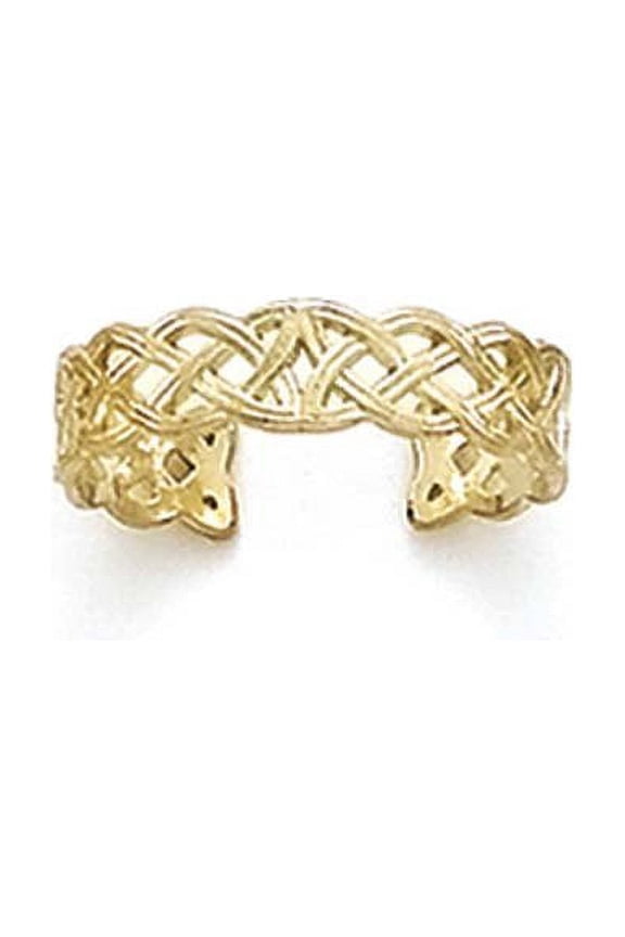 14k Yellow Gold Celtic Band Adjustable Toe Ring - .9 Grams