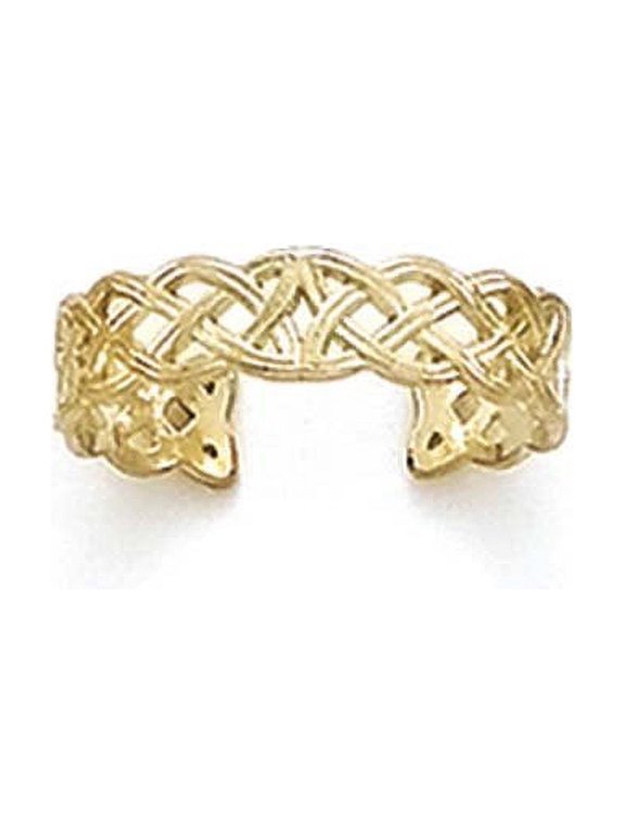 14k Yellow Gold Celtic Band Adjustable Toe Ring - .9 Grams